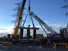 Vaughan Heavy Equipment Operating for removal of Transformer