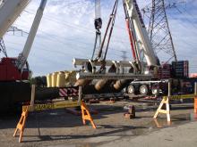 Vaughan Heavy Equipment Operating for removal of Transformer